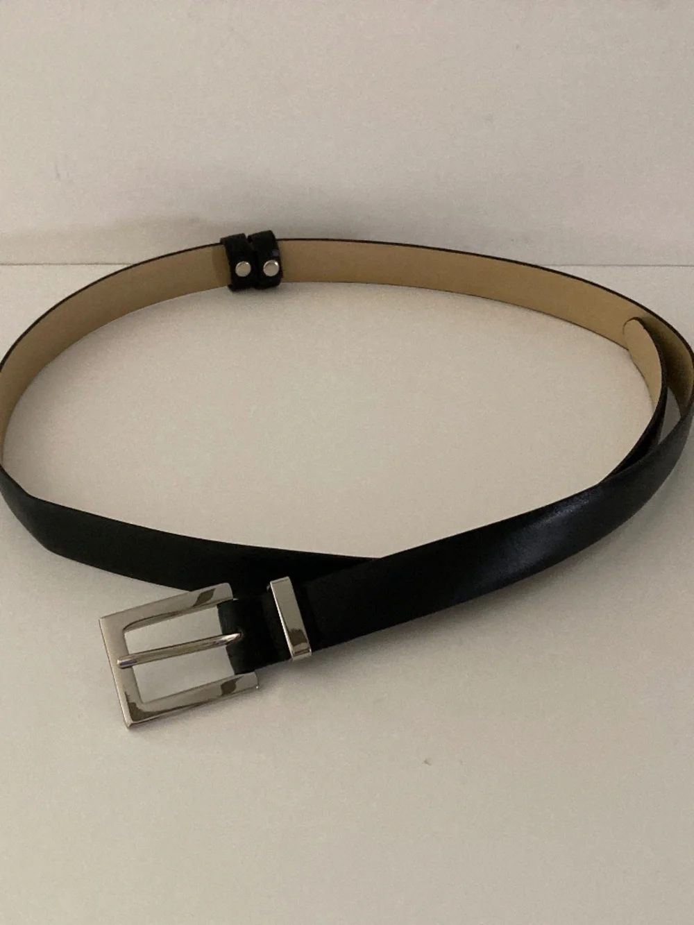 Jessica Simpson Women's Black Genuine Leather Belt/Silver Tone Buckle/L/XL/NEW!